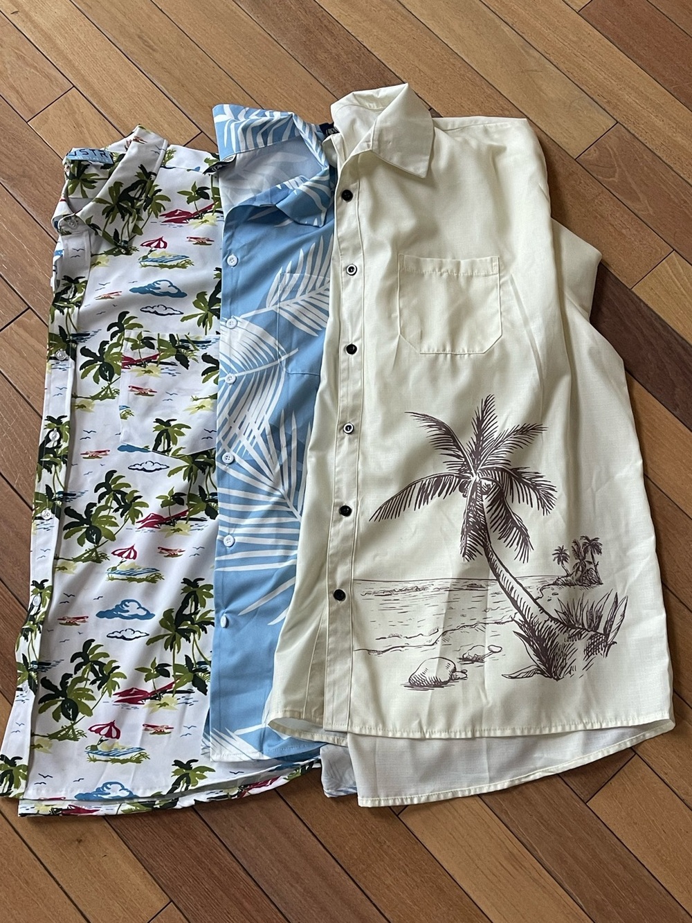 Men’s 3XL Hawaiian Shirt Bundle Tropical Palm Beach Vacation Button Downs